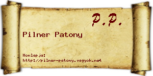 Pilner Patony névjegykártya
